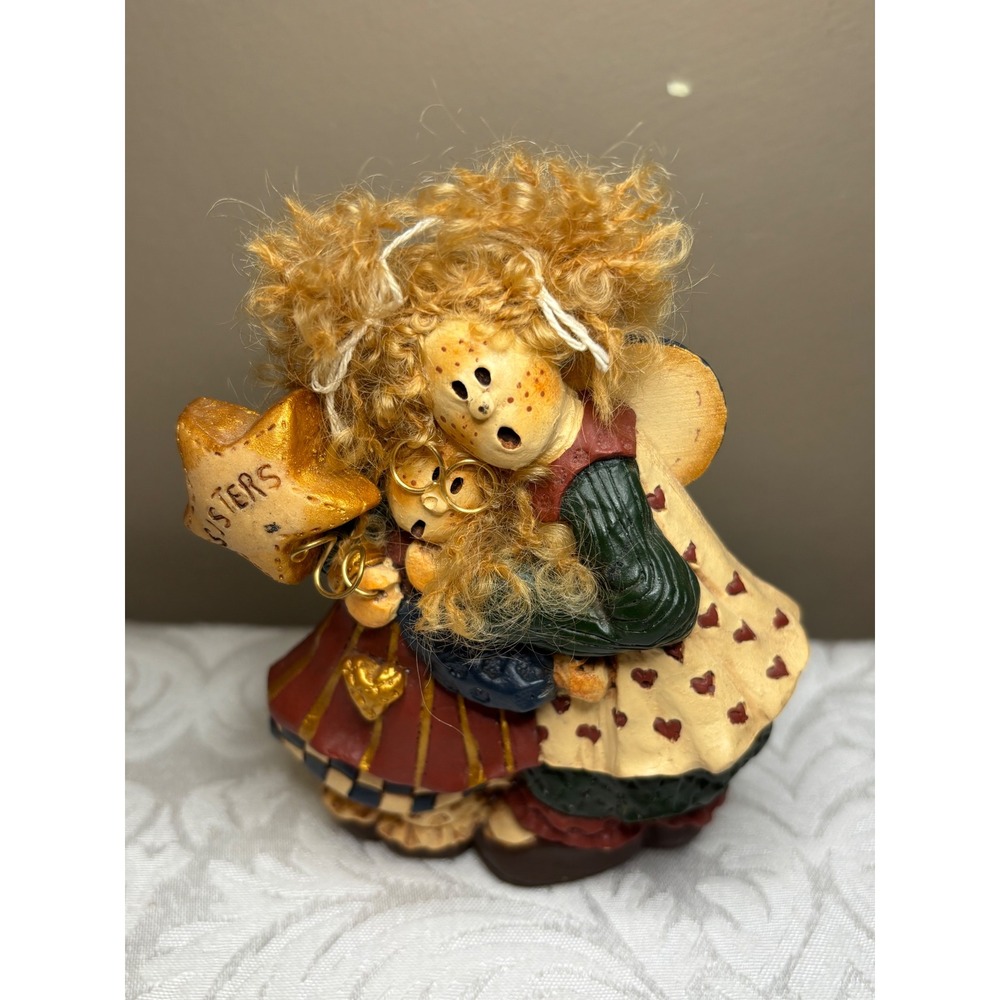 1991 Designs Diana Zufall "Sisters" Angel Figurine Limited Edition 2217 Folk Art